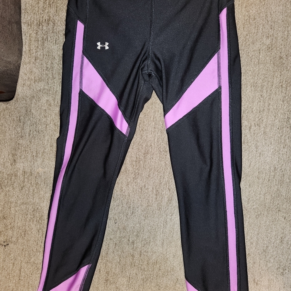 Under Armour Black and Purple Leggings